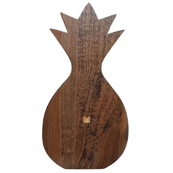 VTG MCM Charcuterie Party Pineapple Wood Cheese Fruit Board Mod Tile Cottagecore - Picture 3 of 4